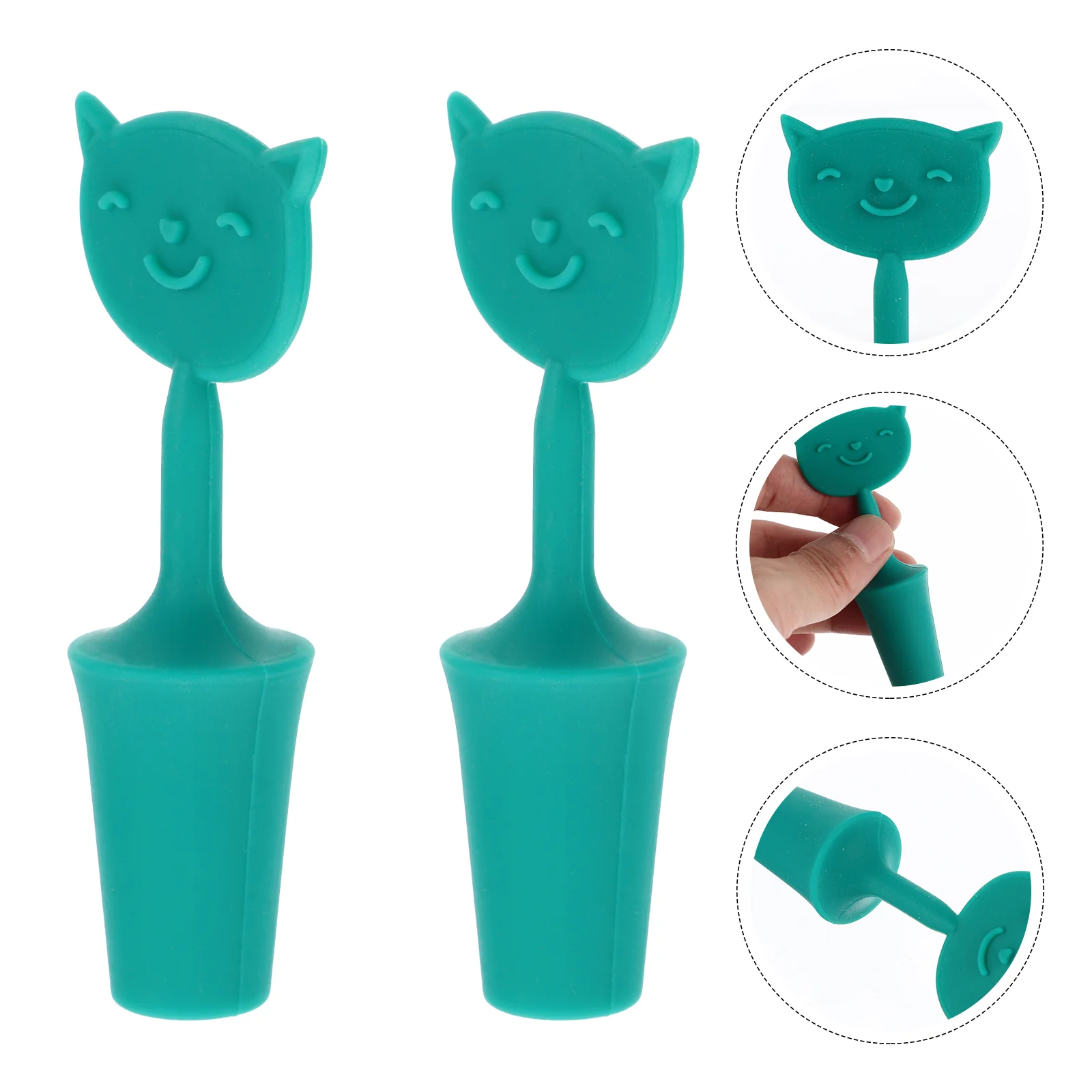 

Stopper Bottle Silicone Stoppers Sealer Corks Champagne Cat Cork Saver Cap Preserver Plug Beverage Animal Decorative Reusable