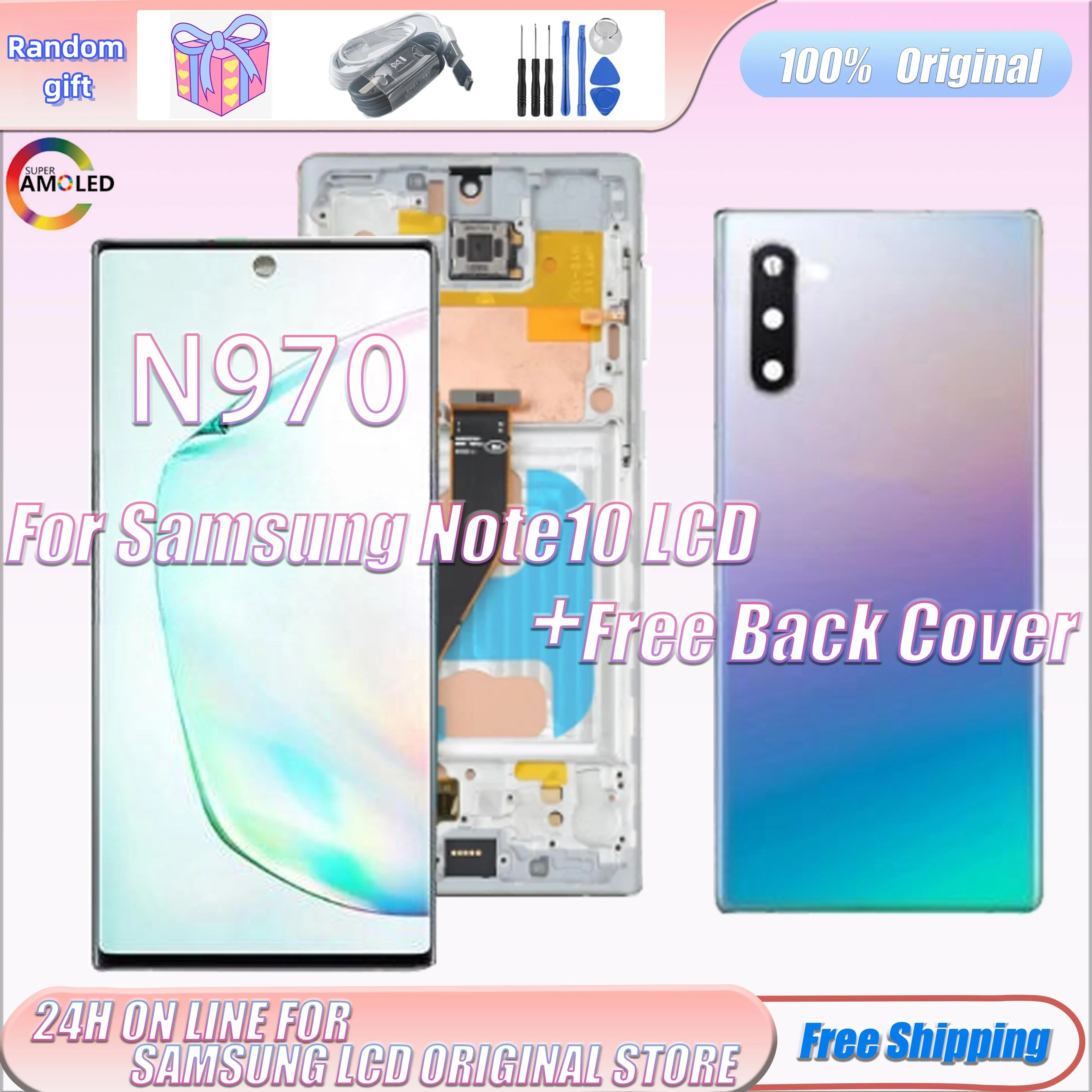 ЖК-дисплей Super AMOLED Note 10 N970F для Samsung Galaxy Note10 N970, дисплей с сенсорным экраном и дигитайзером в сборе, замена, оригинал