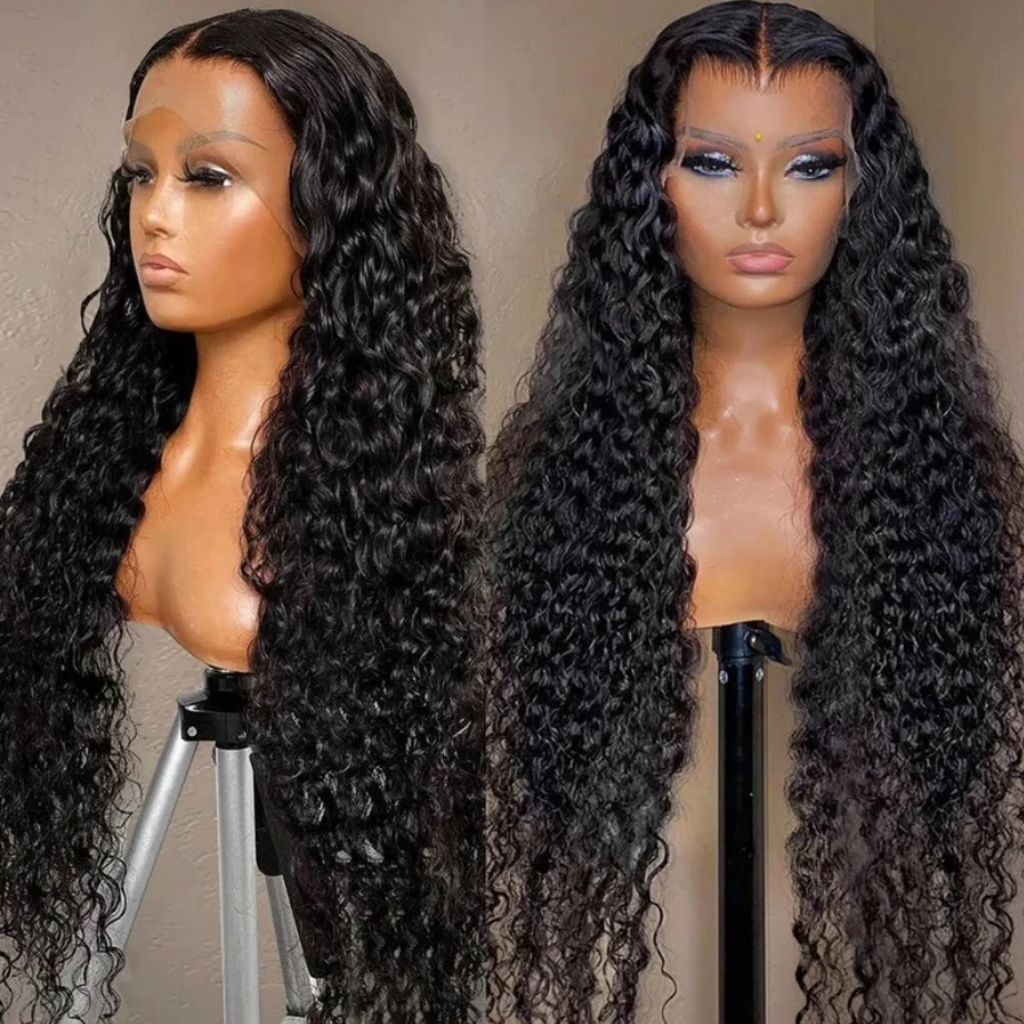 

30 32 34 Inch Kinky Curly 13×4 Lace Frontal Human Hair Wigs Brazilian Remy Curly 4X4 Glueless Frontal Wig Closure For Women 150%