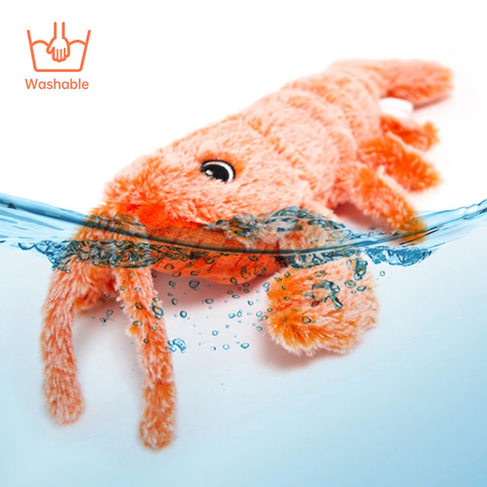 Electric Jumping Shrimp Cat Toy Moving Simulation Lobster Electronic Plush Toys For Dog Cat Stuffed Interactive Toys for Cat Dog images - 6