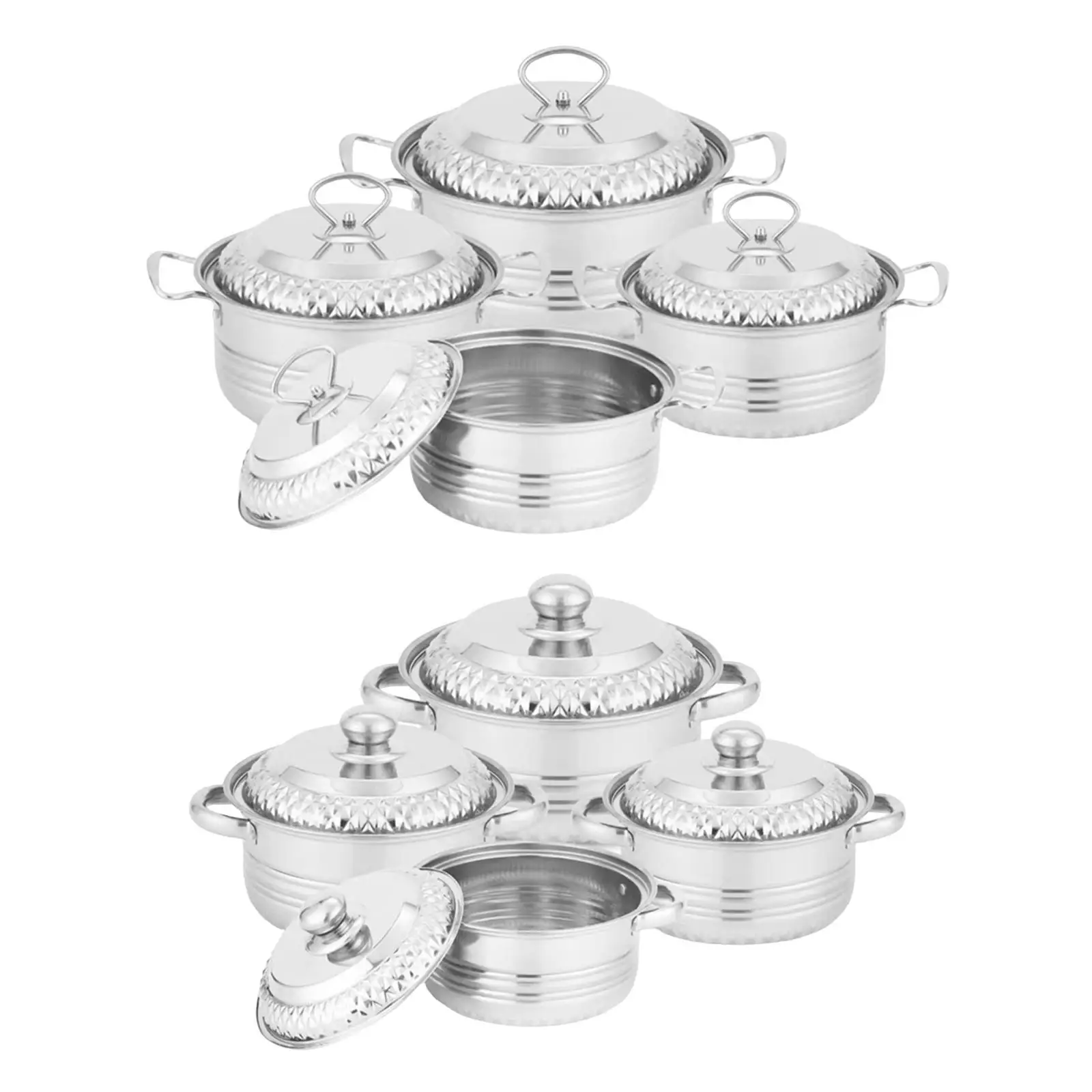 4Pcs Sauce Pan Easy to Clean Silver Stock Pot for Pasta Gravies Boiling Milk