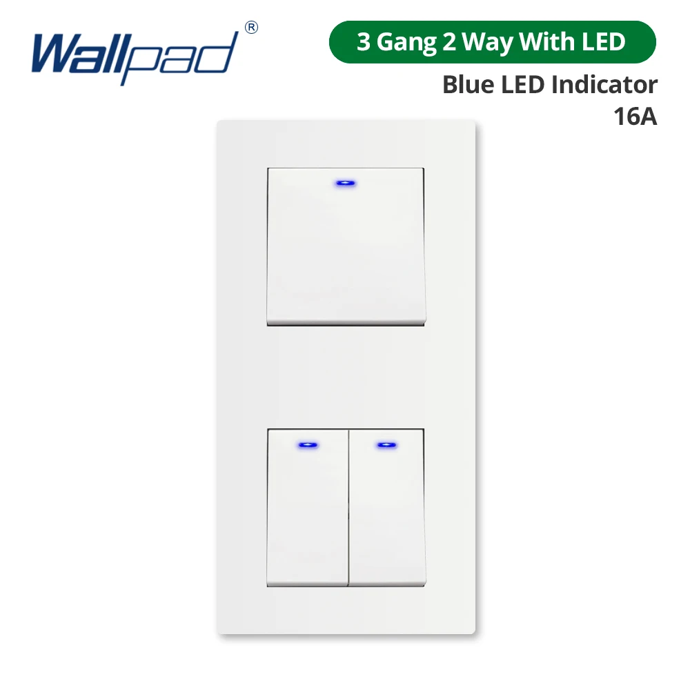 Wallpad вертикальный выключатель 1/2/3 gang с USB портом белый