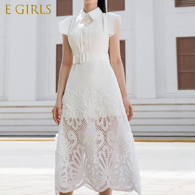 Women Shirt Dress Female 2022 Summer Sleeveless Solid White Party Elegant Turn-down Collar Woman Sundress Office Lady Vestido