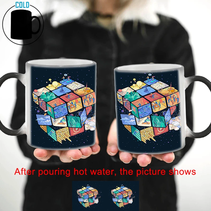 

Space Cube Coffee Mug BSKT-232 Color Change Mug Anime Porcelain Mugs Free Shipping Sublimation Tumblers Cups Custom Cup Ceramic