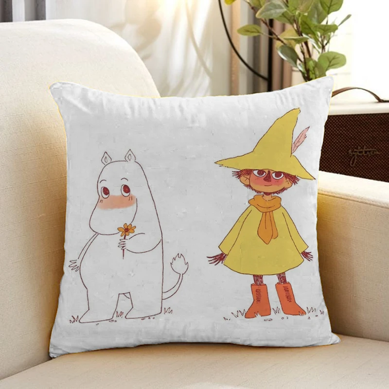 

Hippo Moomines Pillow Cases Decorative Pillows Covers Cushions Home Decor Cushion Cover Child Pillowcase Sofa 45x45 Anime Bed
