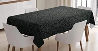 black tablecloth antique baroque damask gothic medieval curvy vintage victorian venetian style dining room kitchen table cover