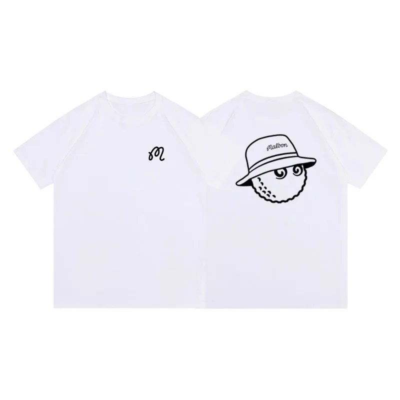 2023 Golf Wear Golf T-Shirt Men's Summer Cotton Top Galf Essential Script Logo Bucket Hat Short Sleeve Malbon Golf Clothing