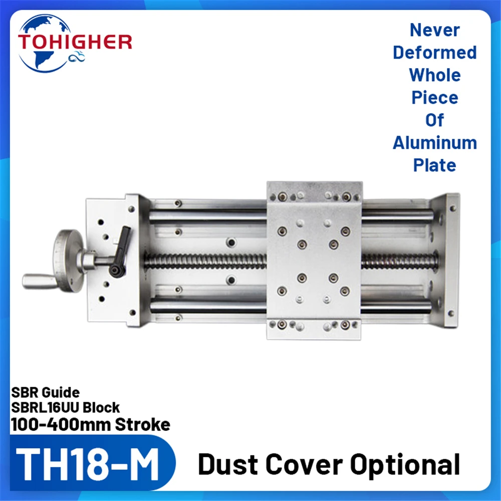

100-400mm Manual Sliding Table with Dust Cover 150kg Load Linear Rail Stage CNC Rail Aluminum Alloy 90x150 Mobile Panel SFU1605