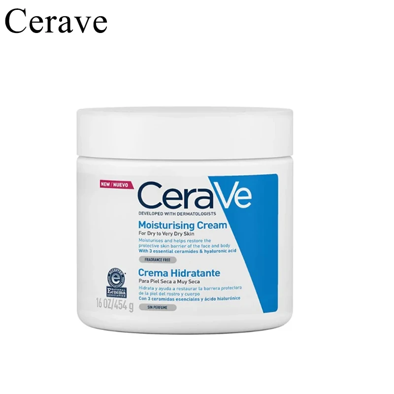 

CeraVe Moisturizing Cream Body and Face Moisturizer for Dry Skin Body Cream With Hyaluronic Acid and Ceramides 454g