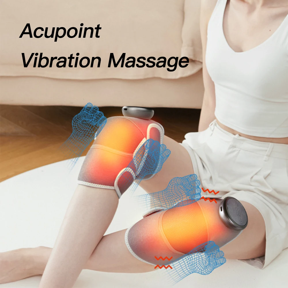 

Heated Knee Massager Electric Vibration Knee Shoulder Massage Hot Compress Leg Knee Pad Brace Arthritis Elbow Joint Pain Relief