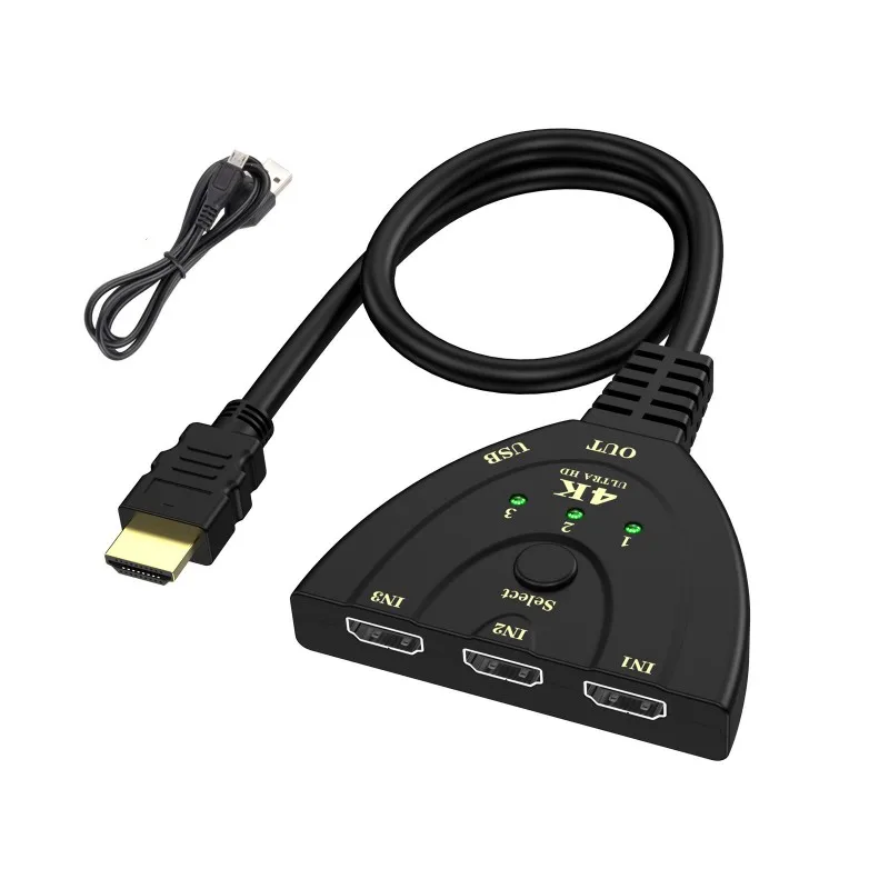 4K * 2K HDMI переключатель сплиттер 3 входа 1 выход порт концентратор с USB источником питания для Xbox PS4 HDTV ПК ноутбука тв 4K * 2K HDMI переключатель сплиттер 3 входа 1 выход порт концентратор с USB источником питания для Xbox PS4 HDTV ПК ноутбука тв