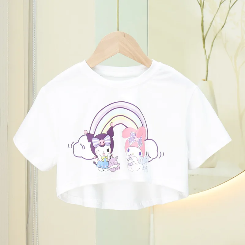 Новинка 2024 жилет для девочек Sanrio футболка с коротким рукавом костюм из двух