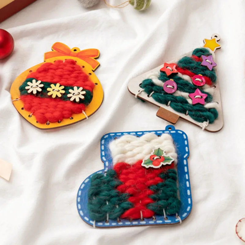 Baby DIY Winding Painting Toy Christmas Tree Decoration Pendant for Children's DIY Handmade Toy Material Christmas Craft Kits