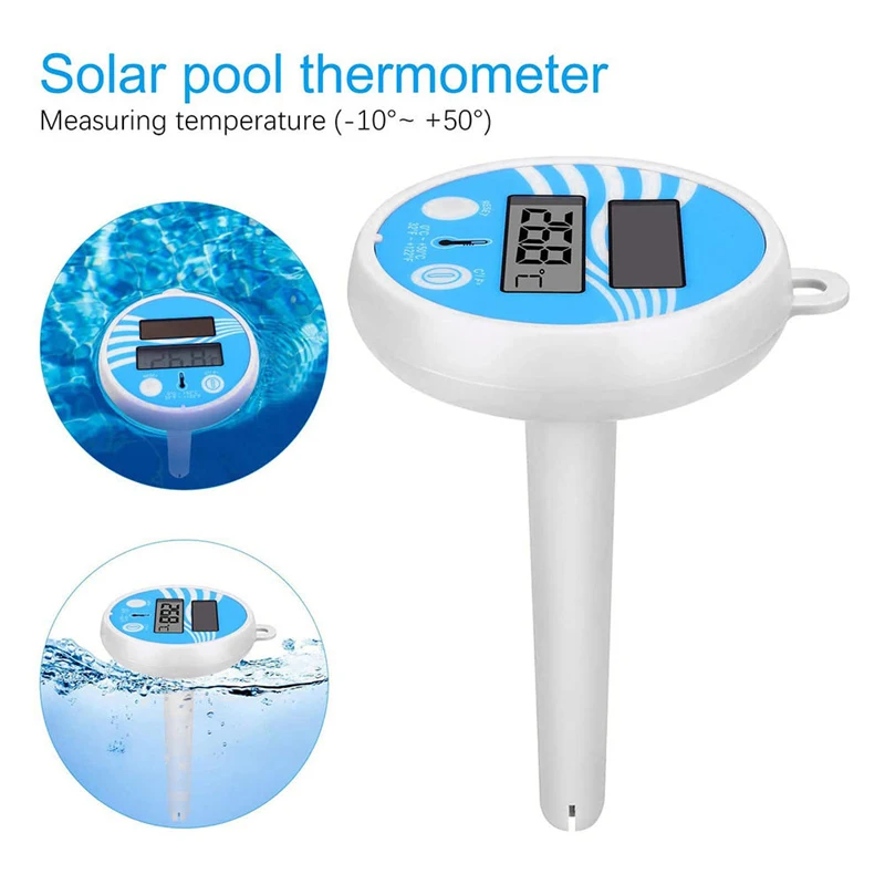 Floating Digital Pool Thermometer Solar Powered Outdoor Pool Thermometer Waterproof LCD Display Spa Thermometer Pools Swimming