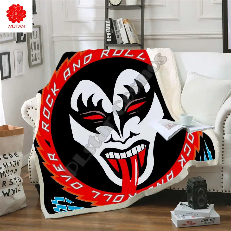 Новое одеяло KISS Rock &amp Roll All Nite вечерние 3D из шерпы с принтом на кровати домашний