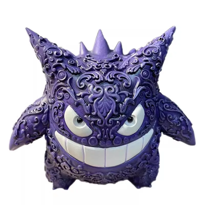 

New Pokemon Pikachu Relief Gengar tatto Figure PVC Anime Statue Collectible Decoration Action Model Toy For Car Birthday Gift
