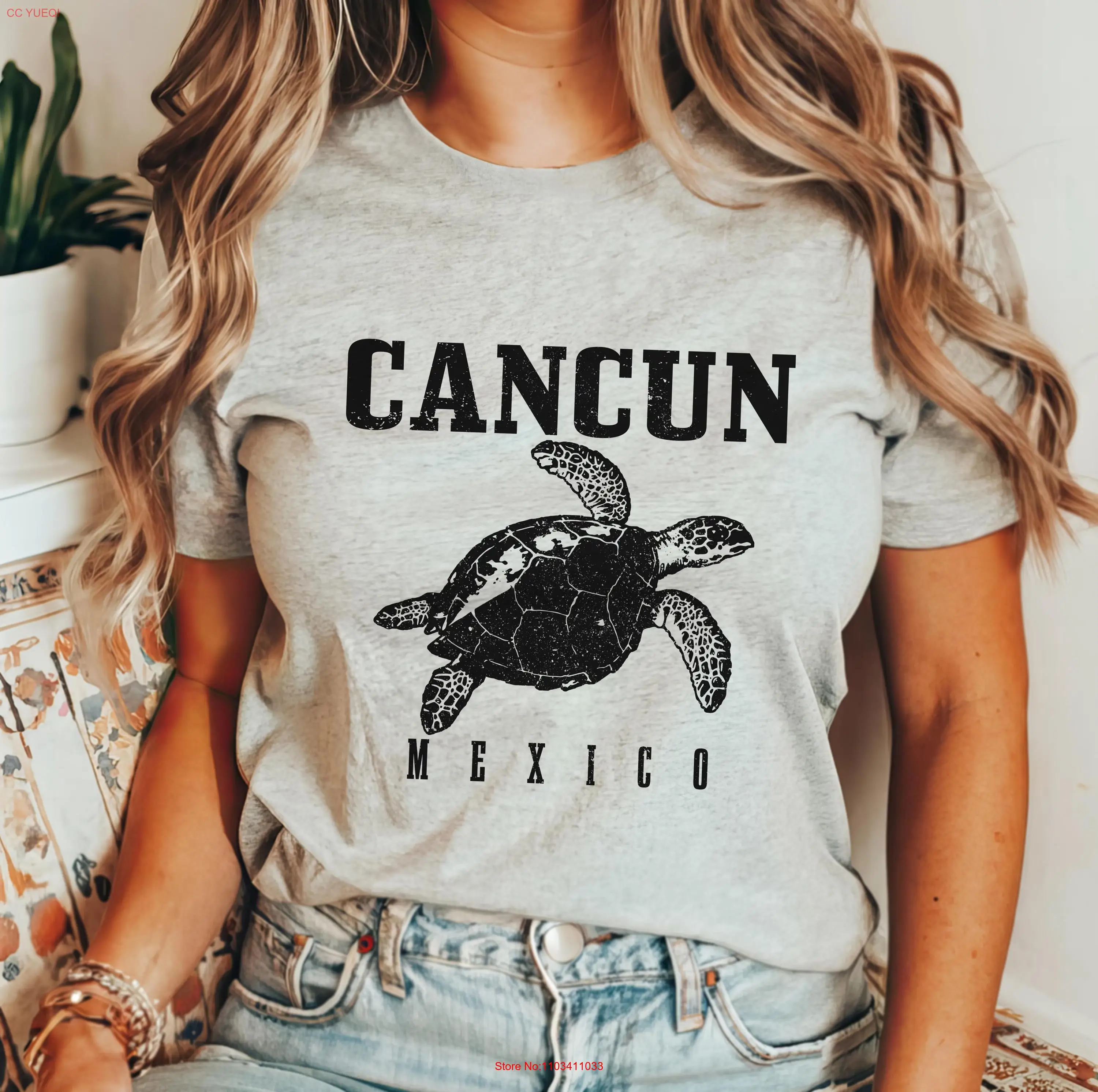 Футболка Cancun Mexico морская черепаха хлопок