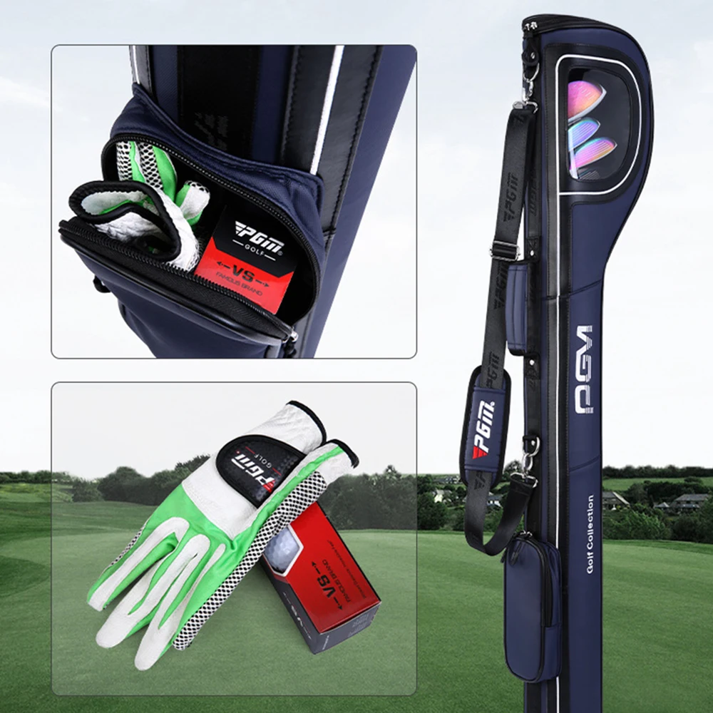 PGM Men Caddy Bag Golf Bags Ultra-light Stand Gun Bag Pack Large Capacity Accessory Hold 6-7pcs Clubs Removable Belt QIAB021