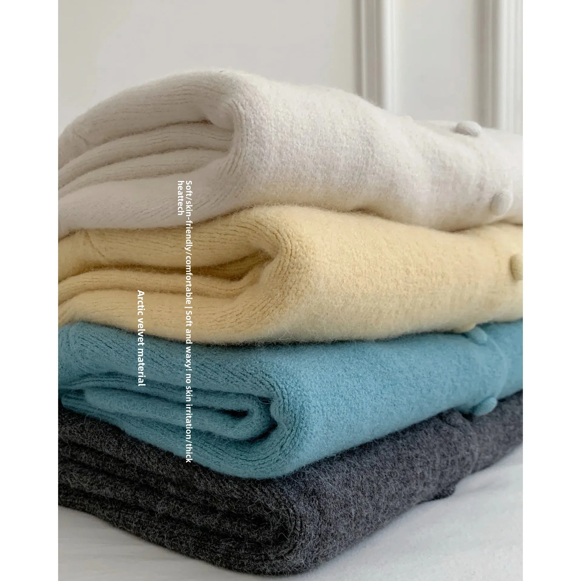 Женский осенний свитер свободного покроя в корейском стиле с лацканами кардиган