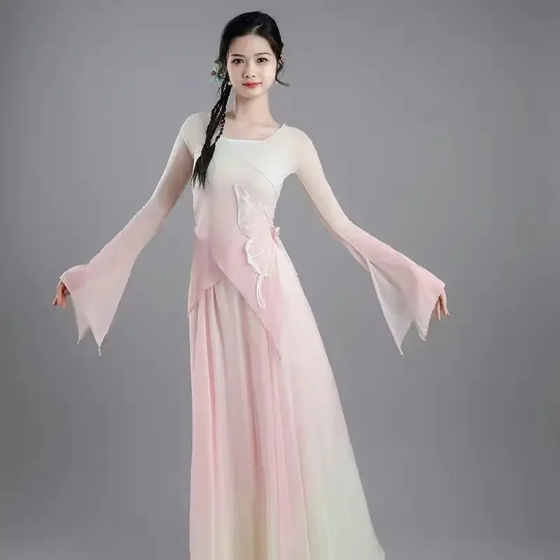 Классический танцевальный костюм с градиентной бабочкой боди Marle для женщин