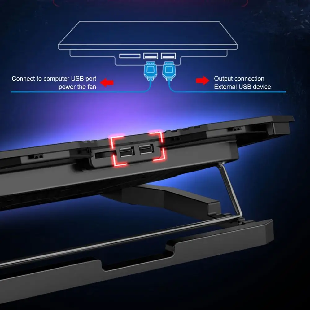 

K5 Durable Laptop Cooling Base Wear-resistant 2 Colors Computer Cooling Pad Good Heat Dissipation Laptop Cooling Base