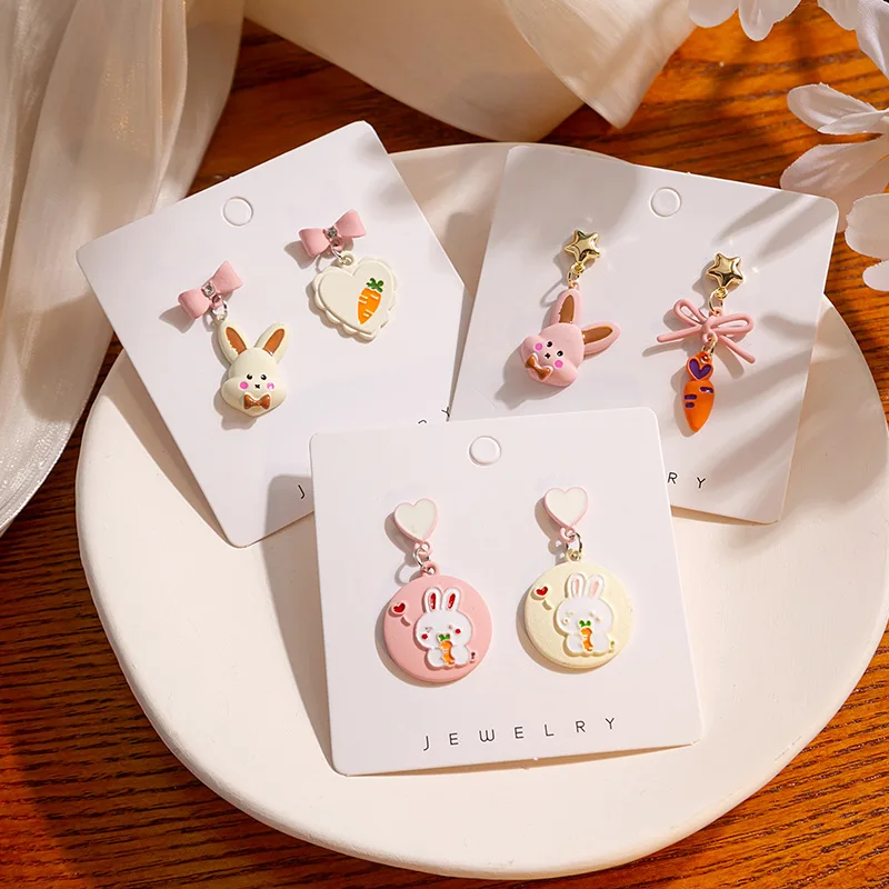 

New Silver Needle 2023 Christmas Series Earrings Children's Sweet Cartoon Characters Baked Paint Earrings Christmas Earrings