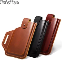 genuine leather cell phone leather case portable mobile phone protective case travel sports men holster smartphones waist bag