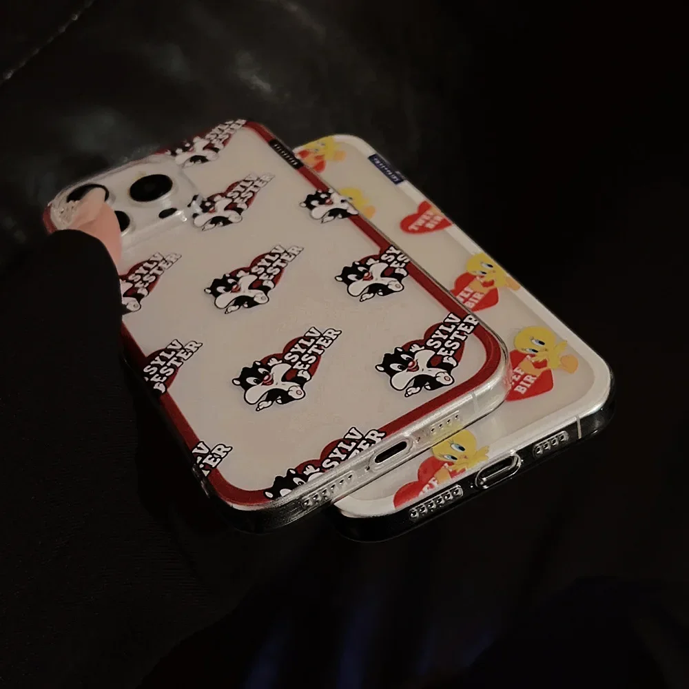 Прозрачный чехол для телефона в стиле ретро с забавным рисунком сильвестера и
