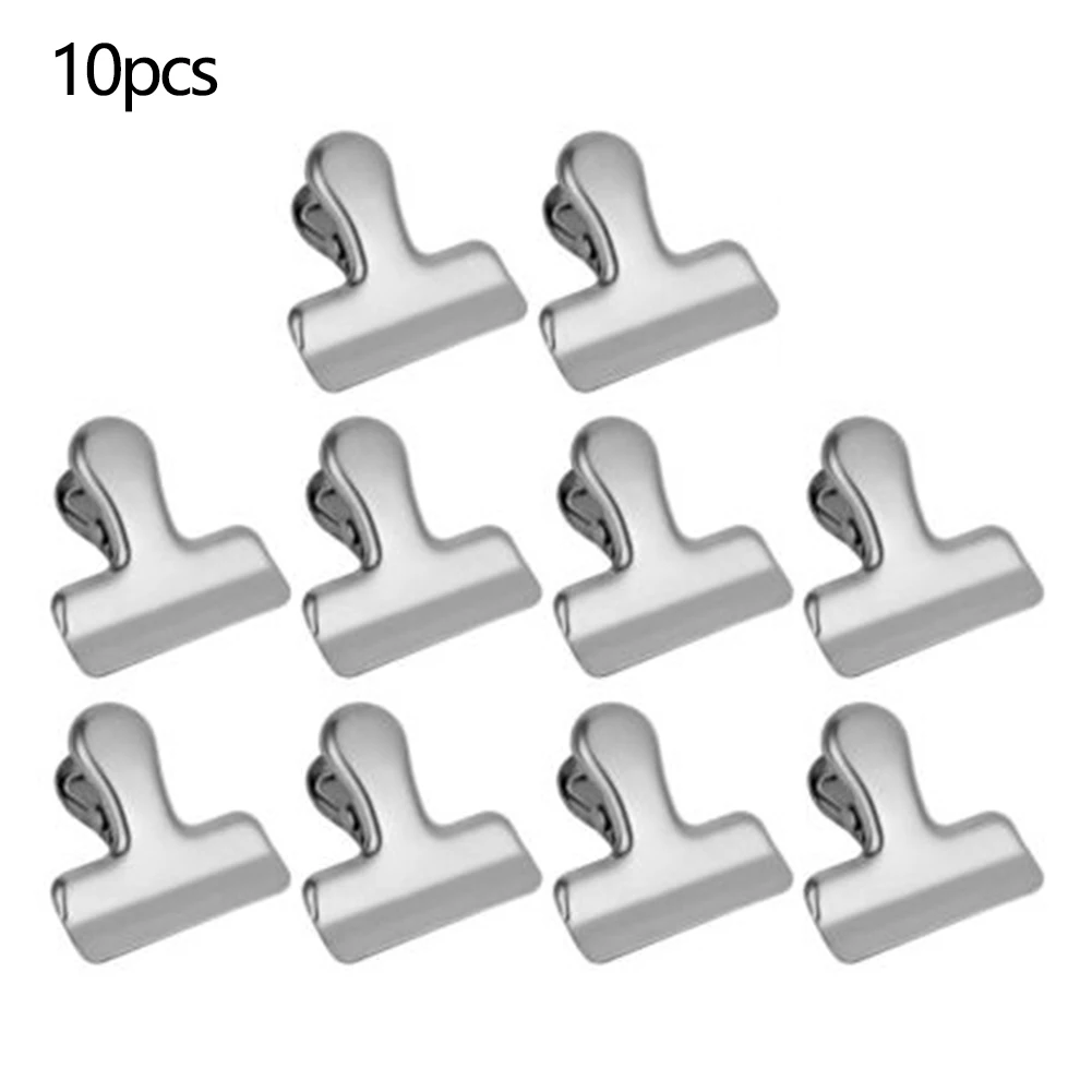 

10pcs Food Storage Stainless Steel Chip Bag Clips Kitchen Food Sealing Bag Clips Fresh Food Clips Seal Food Sealing Clamp Clip