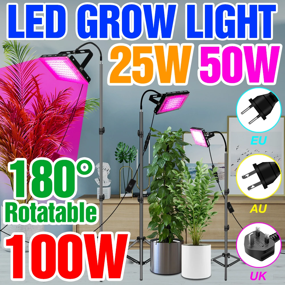Waterproof Plant Bulb With Stand Full Spectrum Phytolamp Indoor Seed Greenhouse Vegetable
