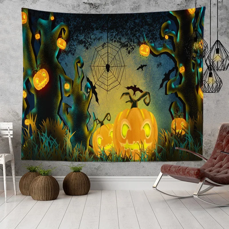 Настенный 3D гобелен с цифровой печатью украшение на Хэллоуин тыква ведьма