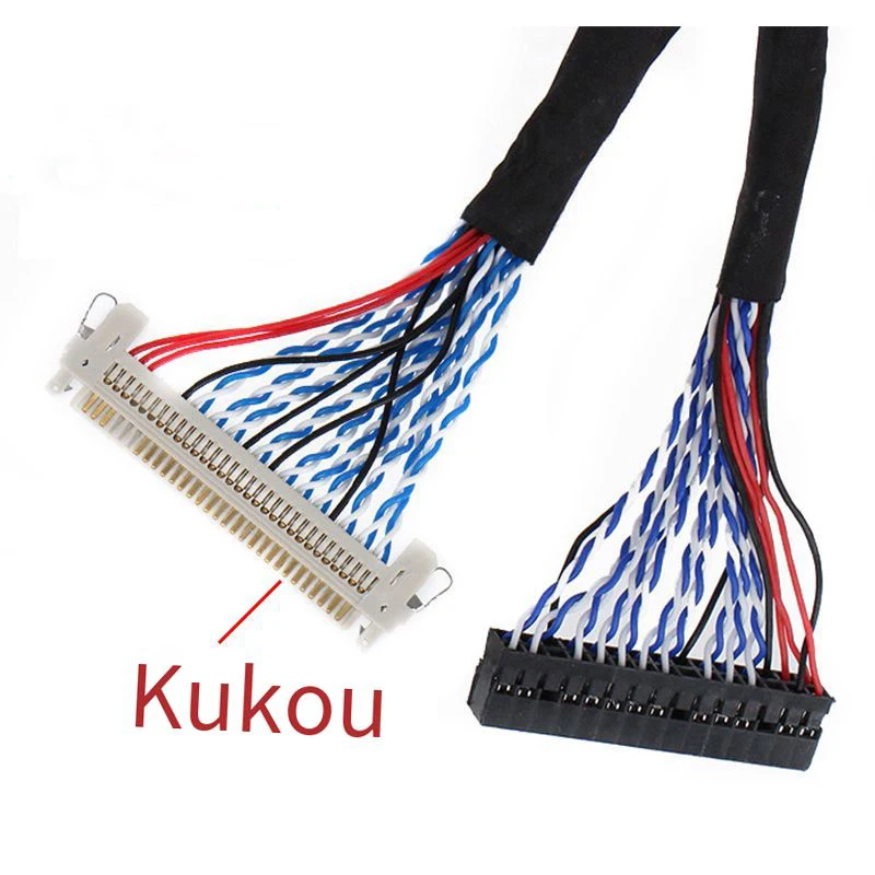 

Hooks LVDS Cable D8 FIX-30P-D8 FIX 30 Double Pins 2ch 8bit 1.0mm Pitch 250mm 17-21inch LCD Display Panel Screen Controller F4W