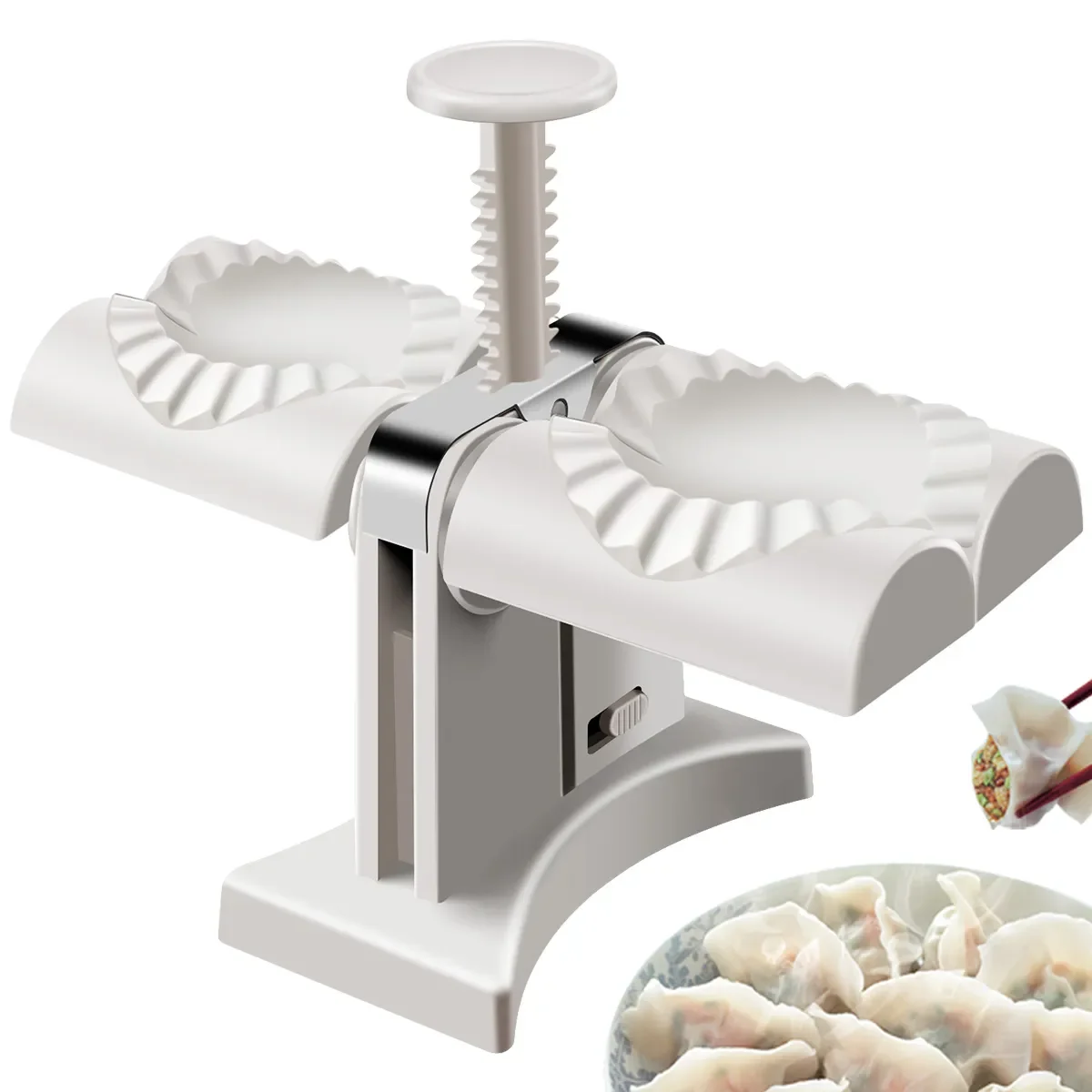

Double Head Automatic Dumpling Maker Easy-tool Kitchen Accessories Cocina Novedosa Accesorios de Cocina para Preparar Ravioles.