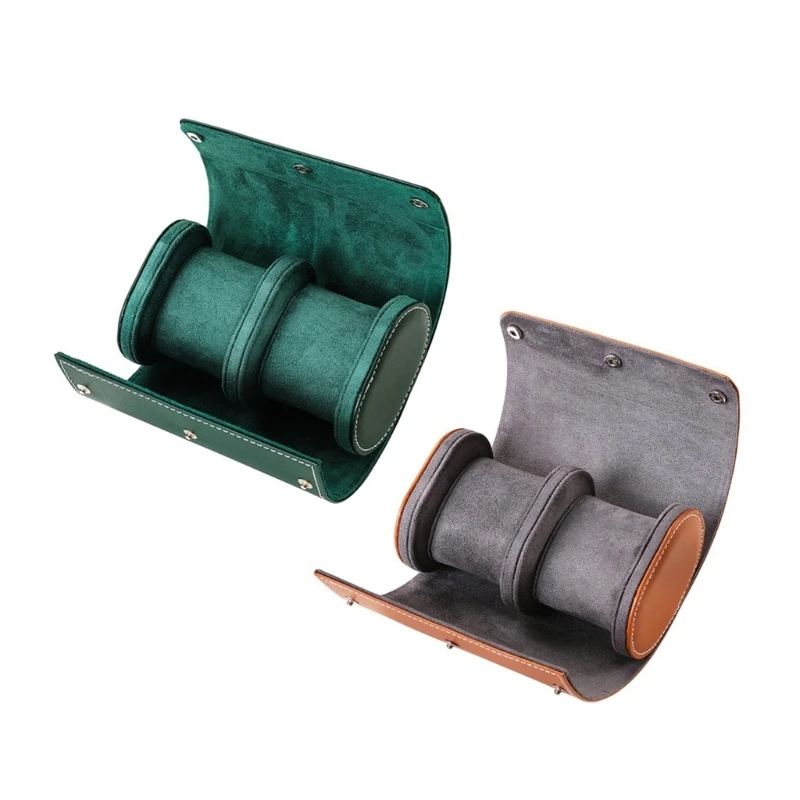 

F19D Men Watch Box Organizer Watch Pouch Bag Organizer Box Easy Carry to Travel Watch Storage Pouch Jewelry Box Leather