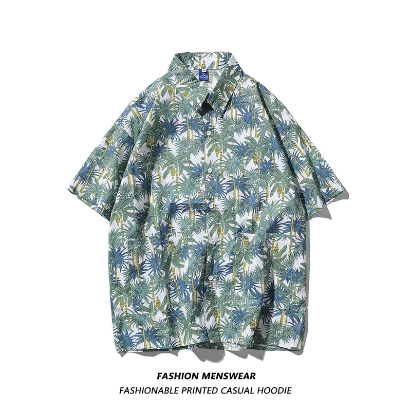 

Oversize American Fashion Plants Are Full New Joker Loose Casual Shirts for Male Female Students In Summer 2022.