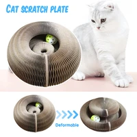 magic organ cat scratch board round cat toy scratching board with bell grinding claw climbing frame for cat folding nest