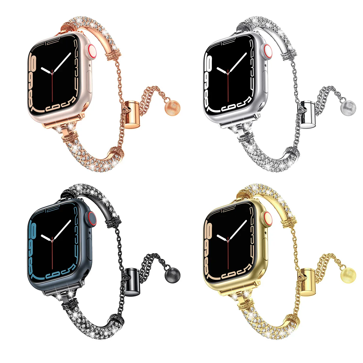 Diamond Metal Strap for Apple Watch Ultra 49mm Band Correa 38/40mm 42mm 44mm Iwatch serie 8 7 6 SE 5 4 41mm 45mm Bracelet Woman