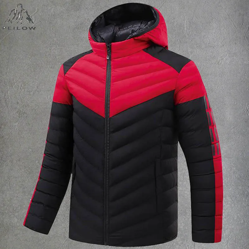 

New 2023 Men's Streetwear Sports Cotton-Padded Puffer Jacket Hooded Windproof Winter Coat Parkas Men Windbreakers Varsity jacket