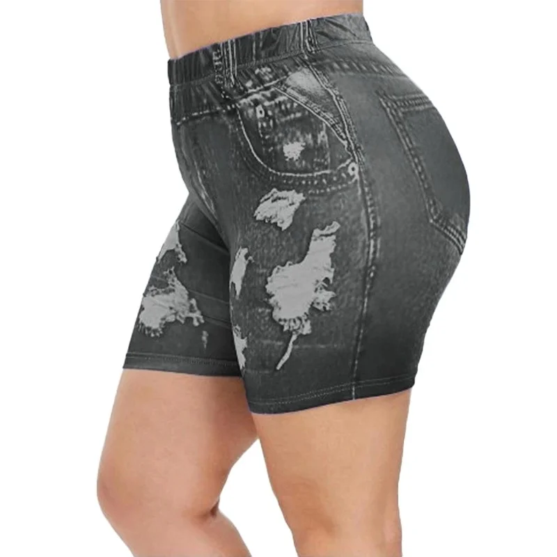 

Женские черные негабаритные короткие джинсы 2021 стильные рваные эластичные шорты с высокой талией облегающие популярные спортивные мини-бр...