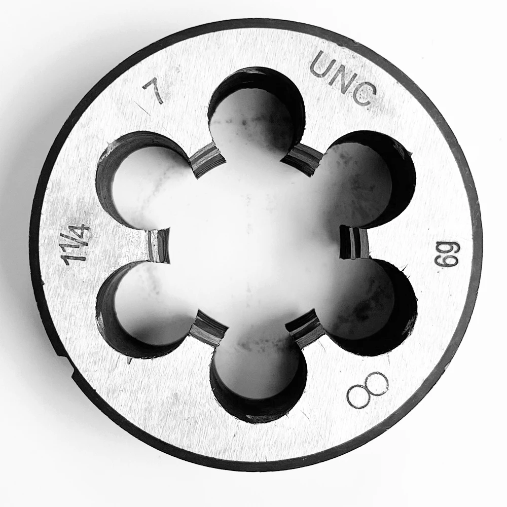 

HUAZHICHUN Round dies 11/4"-7 UNC Metric Round Die, Alloy Steel Screw Thread Cutting Die