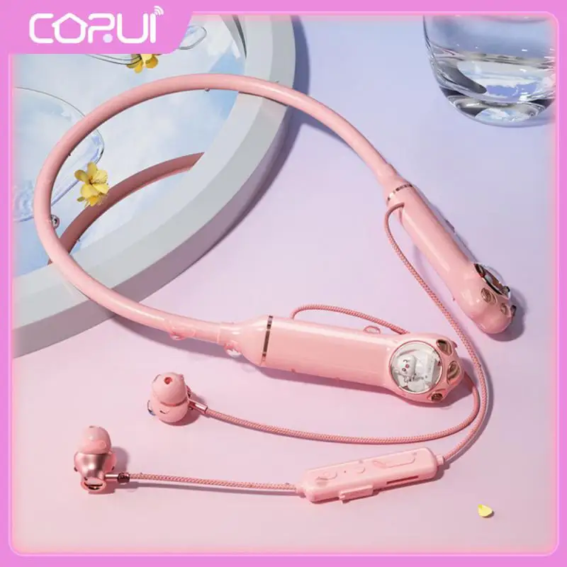 

New Lossless Sound Quality Hanging Neck Wireless Earphones Low Latency In Ear Earphones Shocking Bass Luminous Earphones