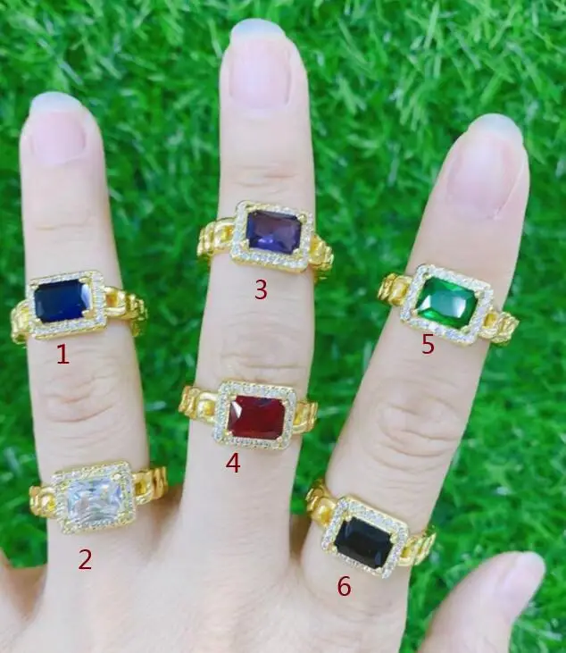 

Женское Винтажное кольцо с крупным квадратным фианитом, 1 шт.