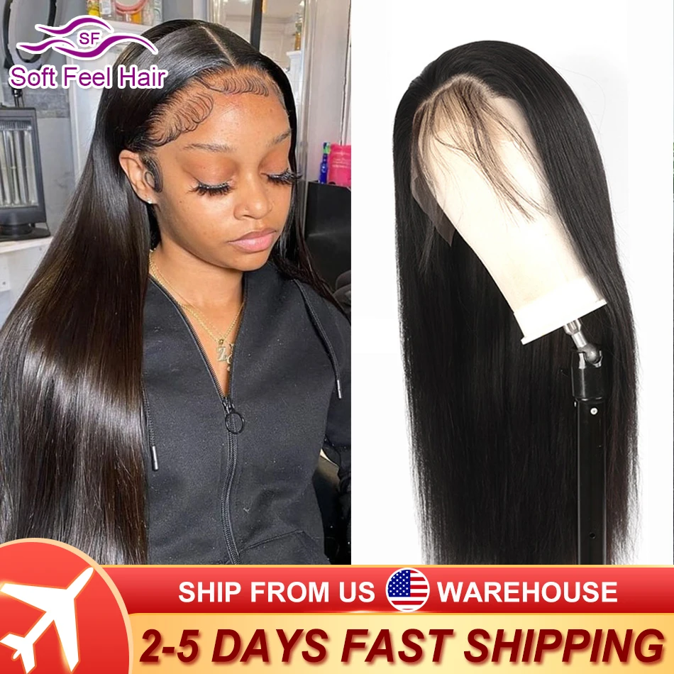 Soft Feel Hair Straight Lace Front Wig 13x6 HD Frontal Human Hair Wigs For Women 13x4 Lace Frontal Wig Pre Pluck 5x5 Closure Wig