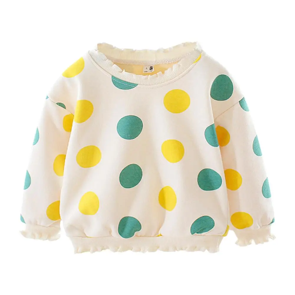 

Baby Girl Kids Sweatershirt Personality Korean Lovely Clothes Princess Comfort Soft Long-Sleeves Round Collar Tops