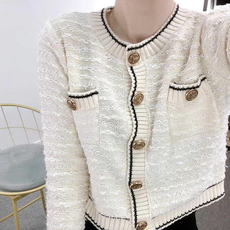 2024 весенне-осенний тонкий вязаный топ для похудения маленький размер кардиган с