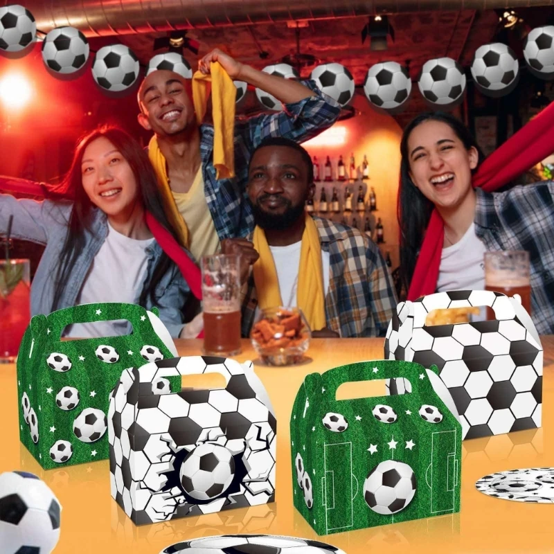

Soccer Themed Gift Boxes Cookie Boxes Party Candy Boxes for Birthday Christmas