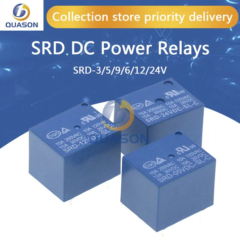 5PCS Relay SRD-03 05 09 06 24 12VDC-SL-C 5PINS 3V 5V 9V 6V 24V 12V High-quality SRD-03VDC-SL-C SRD-05VDC-SL-C SRD-09VDC-SL-C