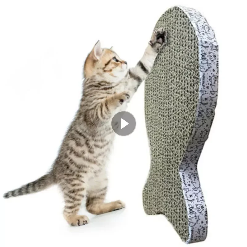 

Wear-resistant Cat Scratch Pad Fish Shape Mini Cat Scratcher Board Kitten Corrugated Paper Mat Toy Pet Grinding Nail Scraper Mat