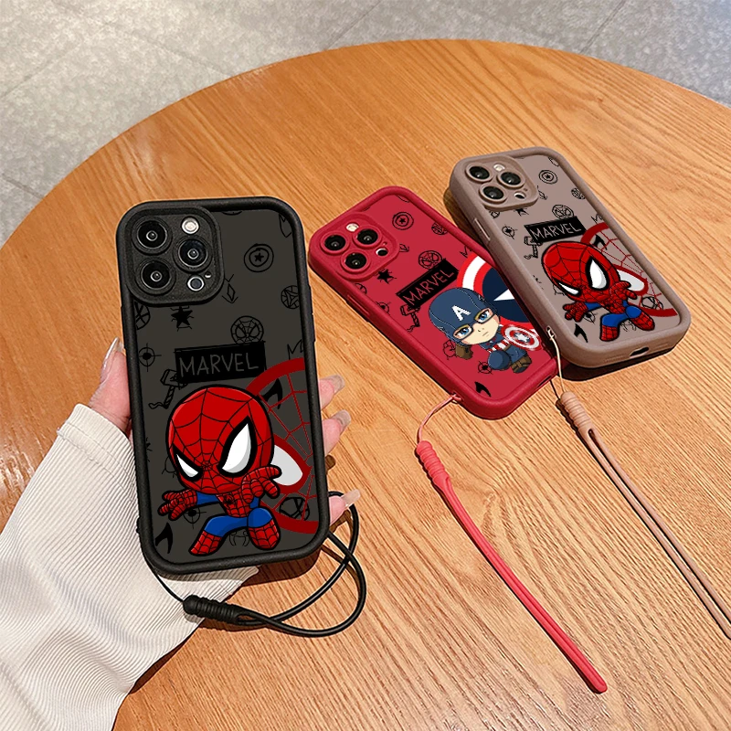 Q версия чехла для телефона Marvel Человек-паук Xiaomi 14 12T 11 POCO X6 X5 X4 X3 C65 C61 C31 F5 F4 F3 F2 глаза