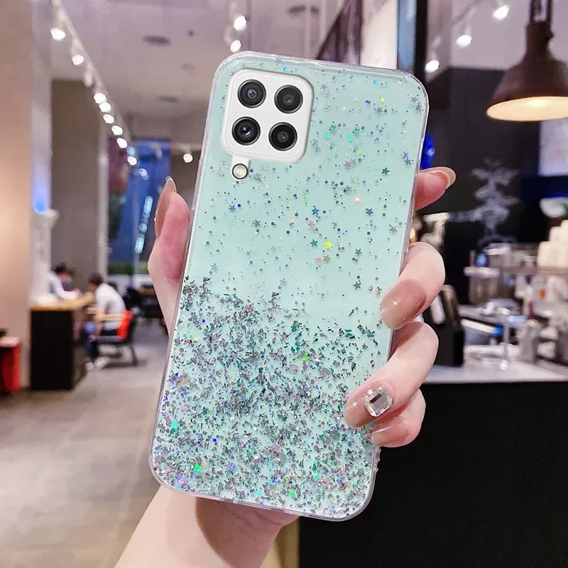 

2022 Trend Bling Glitter Star Clear Soft Case Cover for Samsung Galaxy A33 A53 5G M12 M22 M32 A12 A13 A22 A22s A32 A52 A72 M52 A